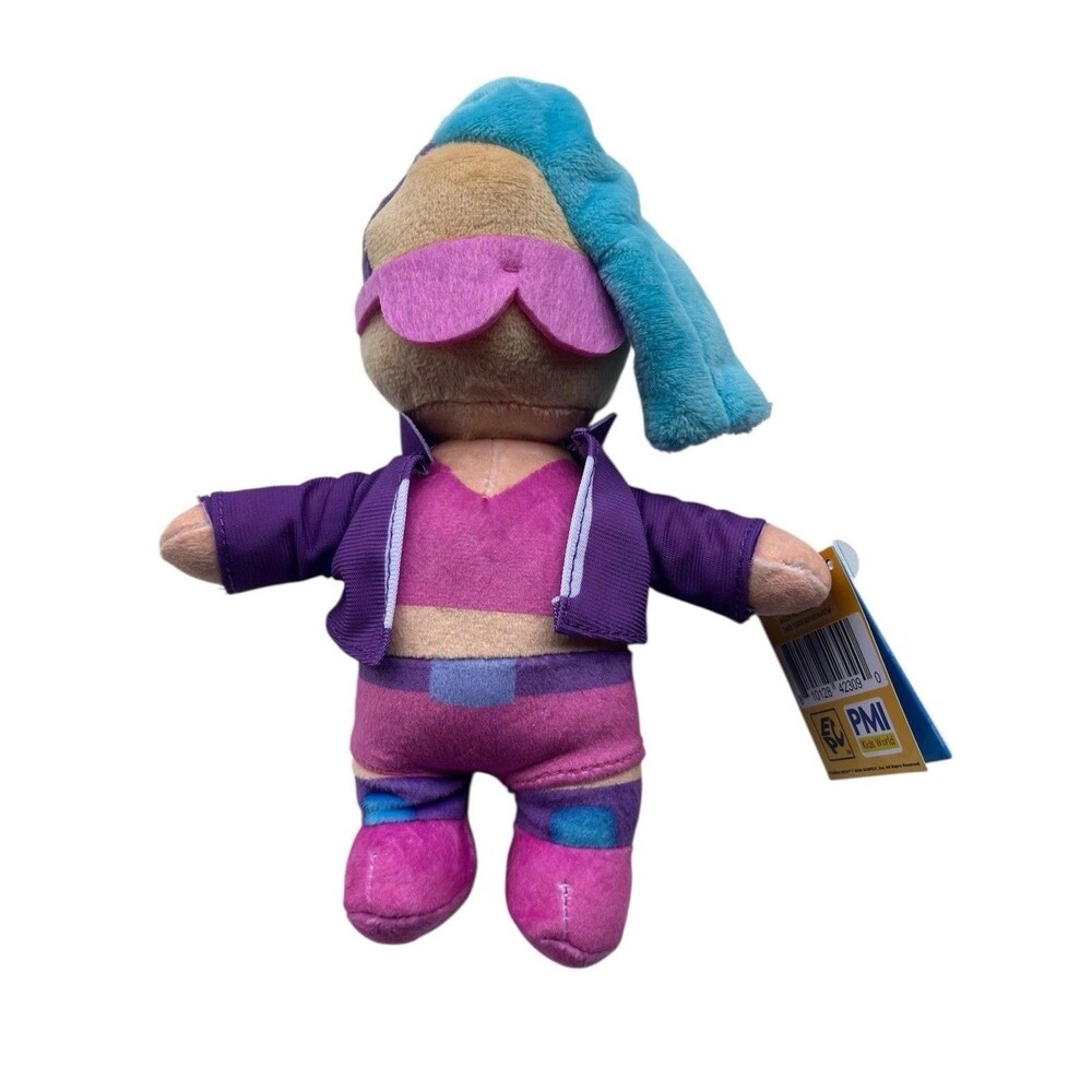 New With Tags Stumble Guys Veloci T  Plush 8”  Multicolored Pink Blue Purple